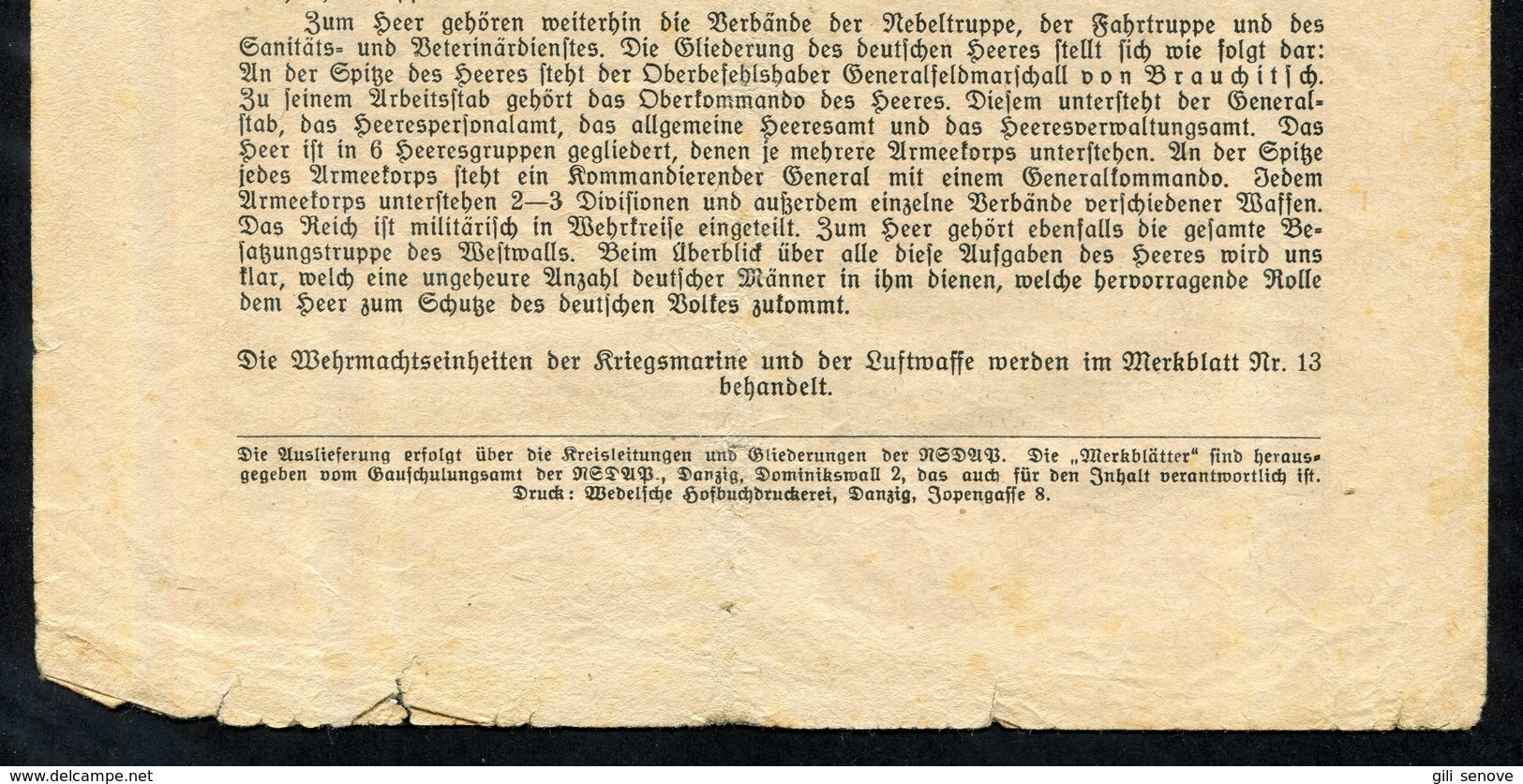 Merkblätter No 12 / Germany WWII / December 1940 - Allemand