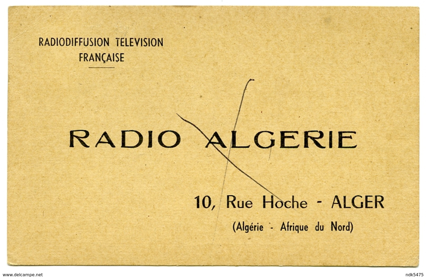 QSL : RADIO ALGERIE - AYLESBURY, ENGLAND, 1958 - Radio