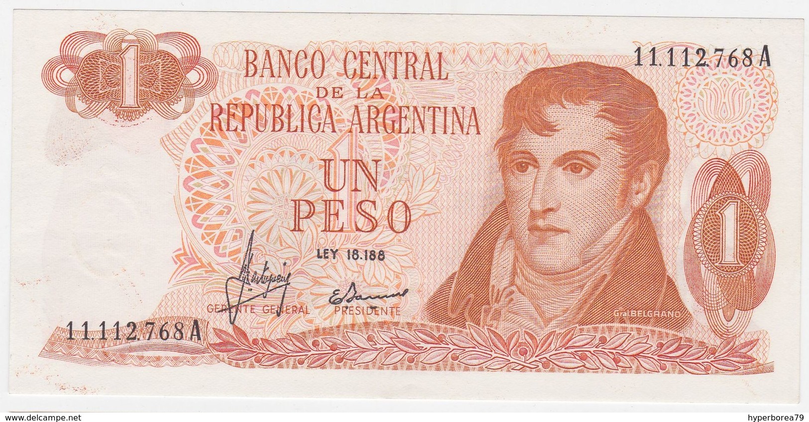 Argentina P 287 - 1 Peso 1970 1973 - AUNC - Argentine