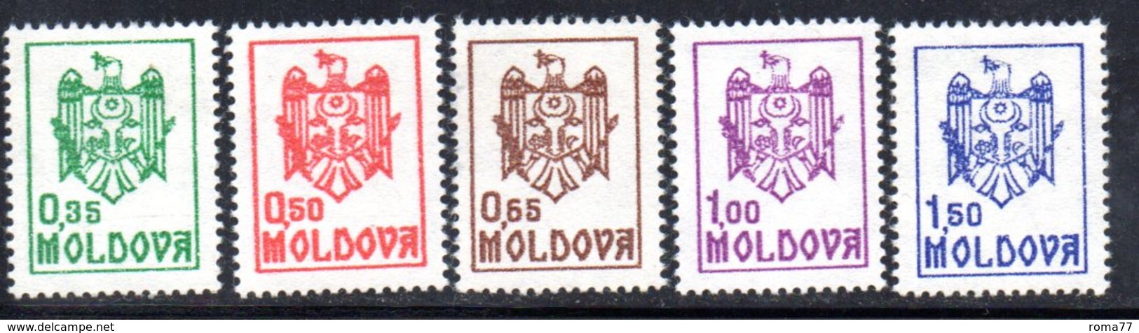 832 490 - MOLDAVIA MOLDOVA 1992 , Unificato Serie  N. 5/9  ** - Moldova