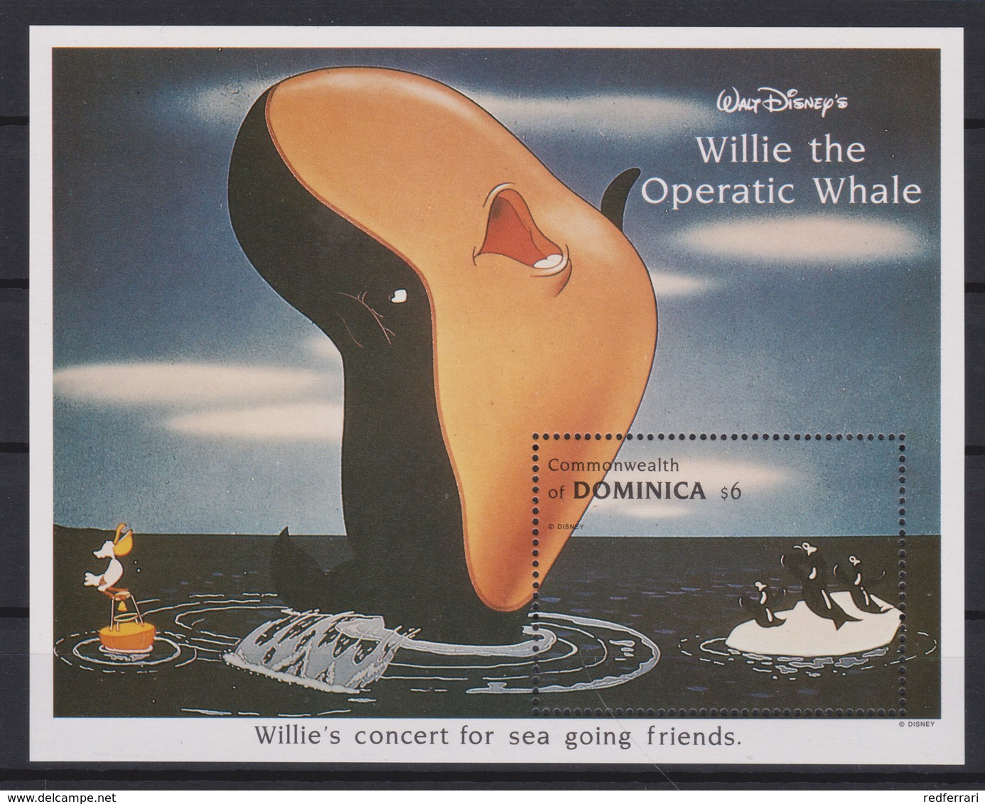 2163  WALT DISNEY  - Commonwealth Of DOMINICA  ( Willie The Operatic Whale )  Animated Film In Postage Stamps . - Disney