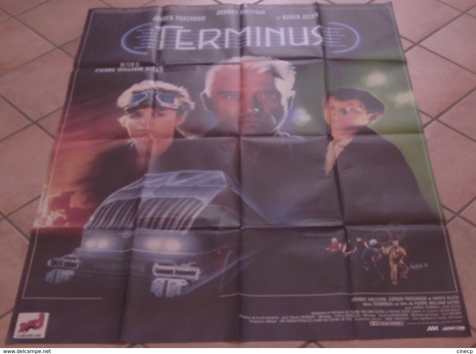 AFFICHE CINEMA ORIGINALE FILM TERMINUS Pierre-William GLENN Johnny HALLYDAY Karen ALLEN 1987 SCIENCE-FICTION - Plakate & Poster