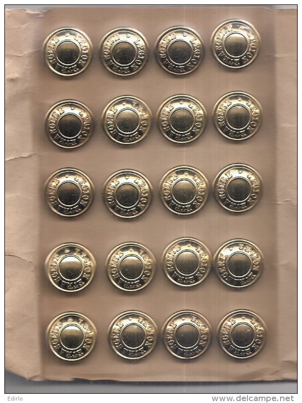 *** Boutons *** Plaque De 20 Boutons D'uniforme "Légion Etrangère" Fabricant : TW &amp; T - Paris (TRELON WELDON &amp; W - Buttons