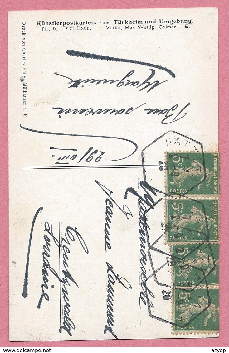 68 - TÜRKHEIM Und UMGEBUNG - N° 6. DREI EXEN ( Eguisheim ) - Carte Signée JJ WALTZ - HANSI - Verlag WETTIG - COLMAR - Turckheim