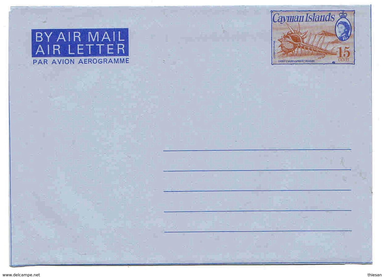 Cayman Aérogramme 15 Cts Aerogram Air Letter Entier Entero Ganzsache Lettre Carta Belege Airmail Cover - Caimán (Islas)