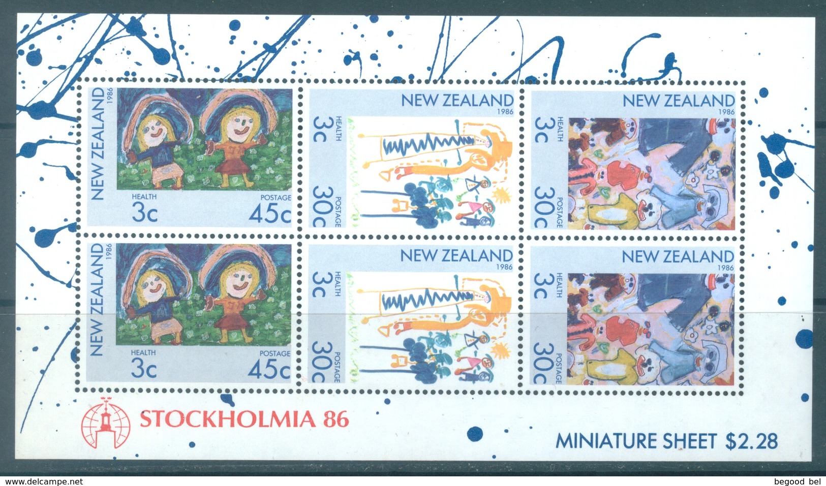 NZ - MNH/** - 1986 - STOCKHOLMIA OVERPRINT - SG MS1403 - Lot 17169 - RARE DISTRIBUTED ONLY AT THE EXHIBITION - Blocs-feuillets