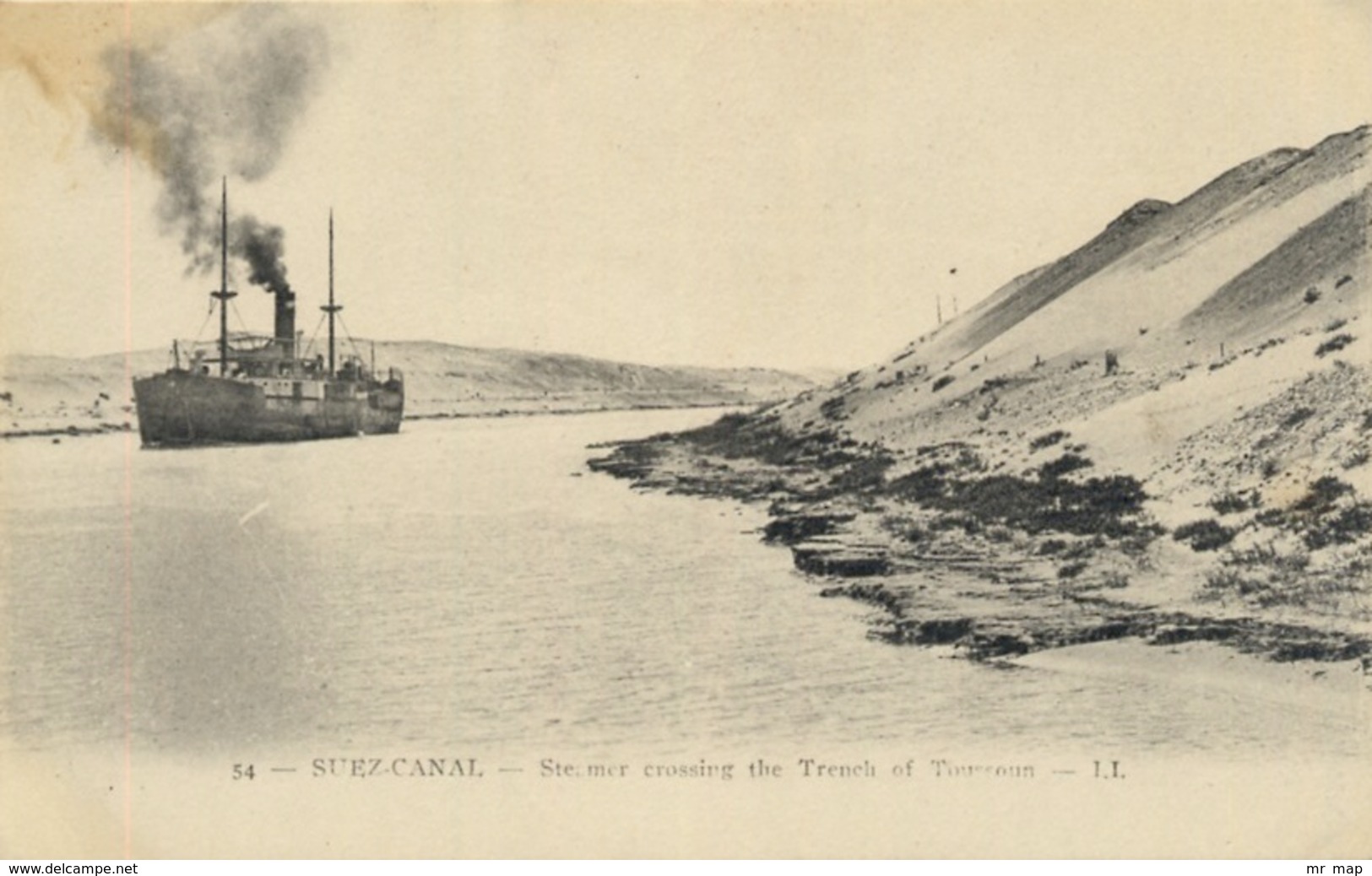 299 - 1929 SUEZ Canal STEAMER CROSSING THE TRENCH OF TOUZOUM - TRAVELLED - Suez