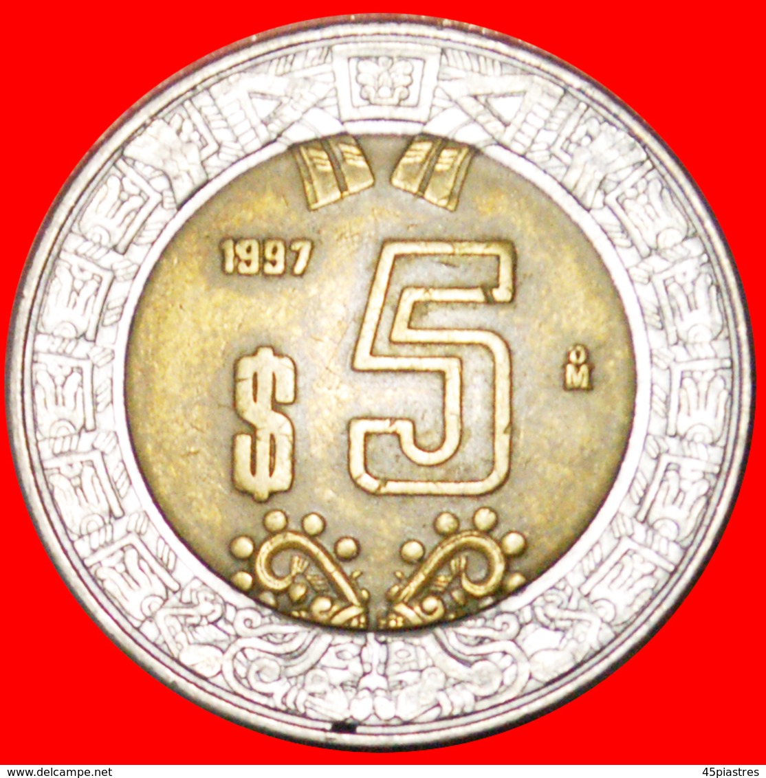 # SUN STONE: MEXICO ★ 5 PESOS 1997! LOW START ★ NO RESERVE! - Mexique