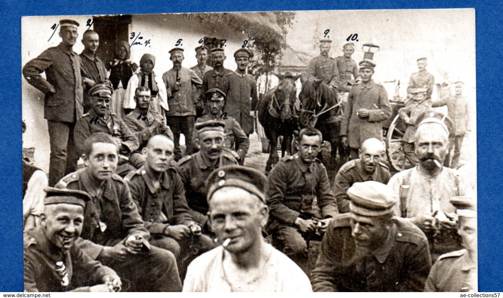 Carte Photo  -   Soldats Allemands - Identification Au Dos - War 1914-18