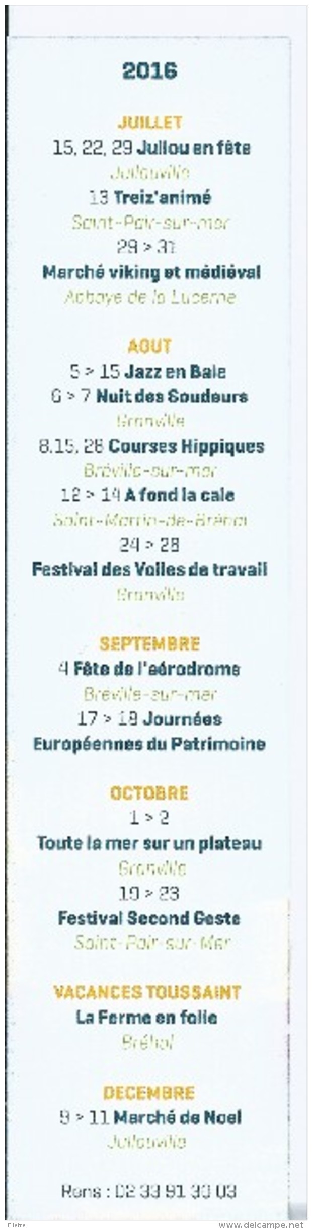 Marque Page Touristique : Granville Terre Et Mer : Abbaye De La Lucerne - Festivités Au Recto - Bookmarks
