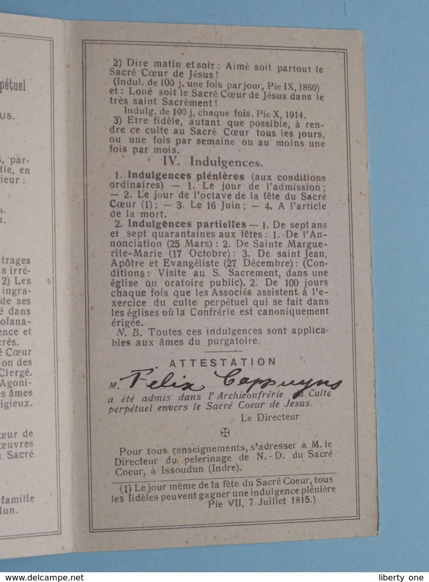 Billet D'Admission ARCHICONFRERIE " Voici Ce Coeur Qui A Tant Aimé Les Hommes - Attestation ( Details - Zie Foto ) ! - Religion & Esotérisme