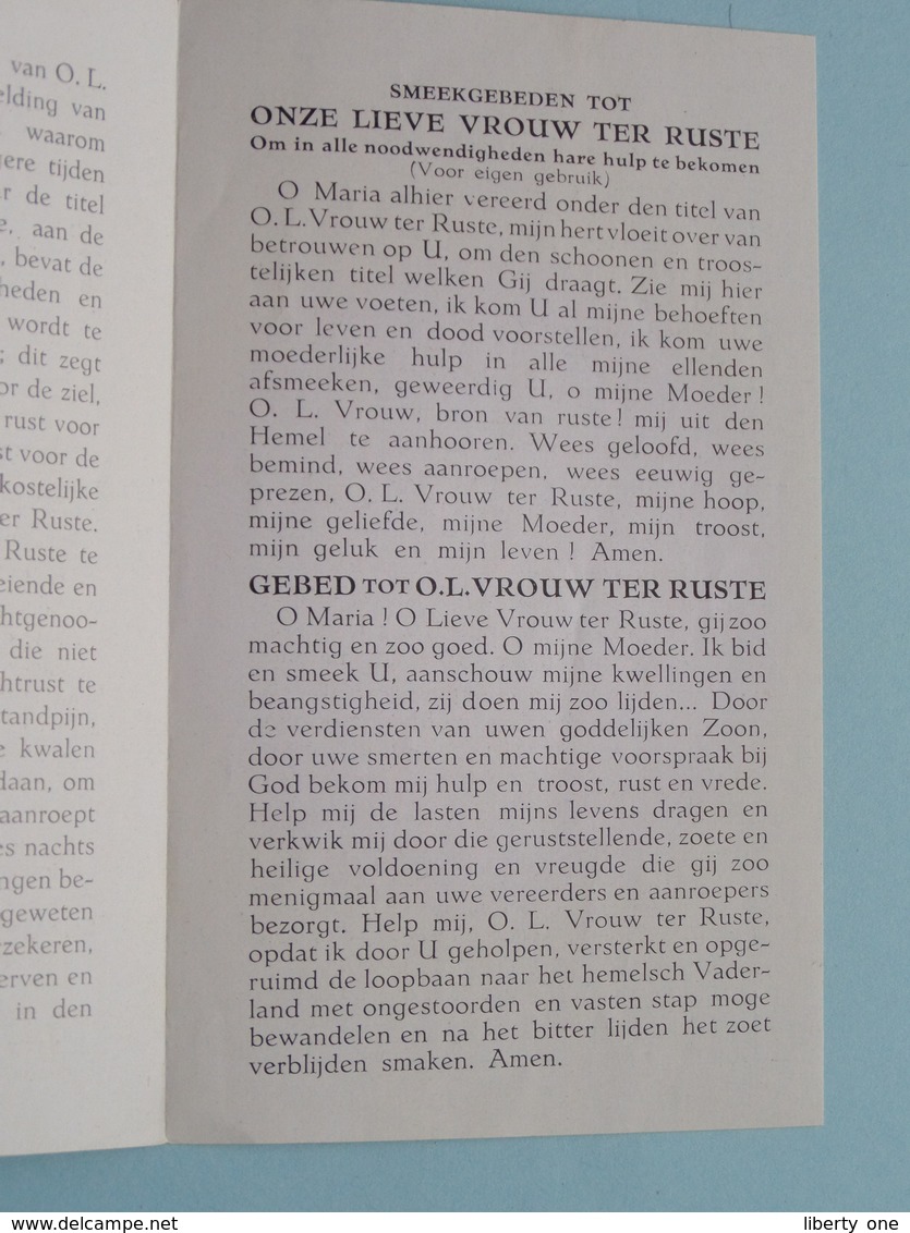 O.L.VROUW Ter RUSTE Vereerd Te EMELGHEM - Gebed ( Druk Iseghem A. Strobbe / Details - Zie Foto ) ! - Religion & Esotérisme