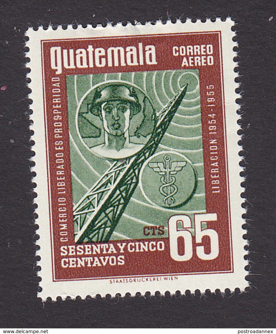 Guatemala, Scott #C216, Mint Hinged, Radio Tower, Issued 1956 - Guatemala