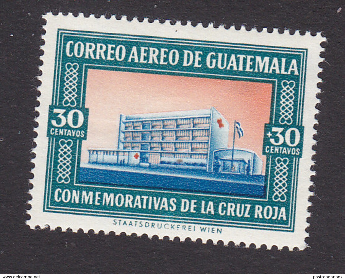 Guatemala, Scott #CB21, Mint Hinged, Red Cross Headquarters, Issued 1960 - Guatemala