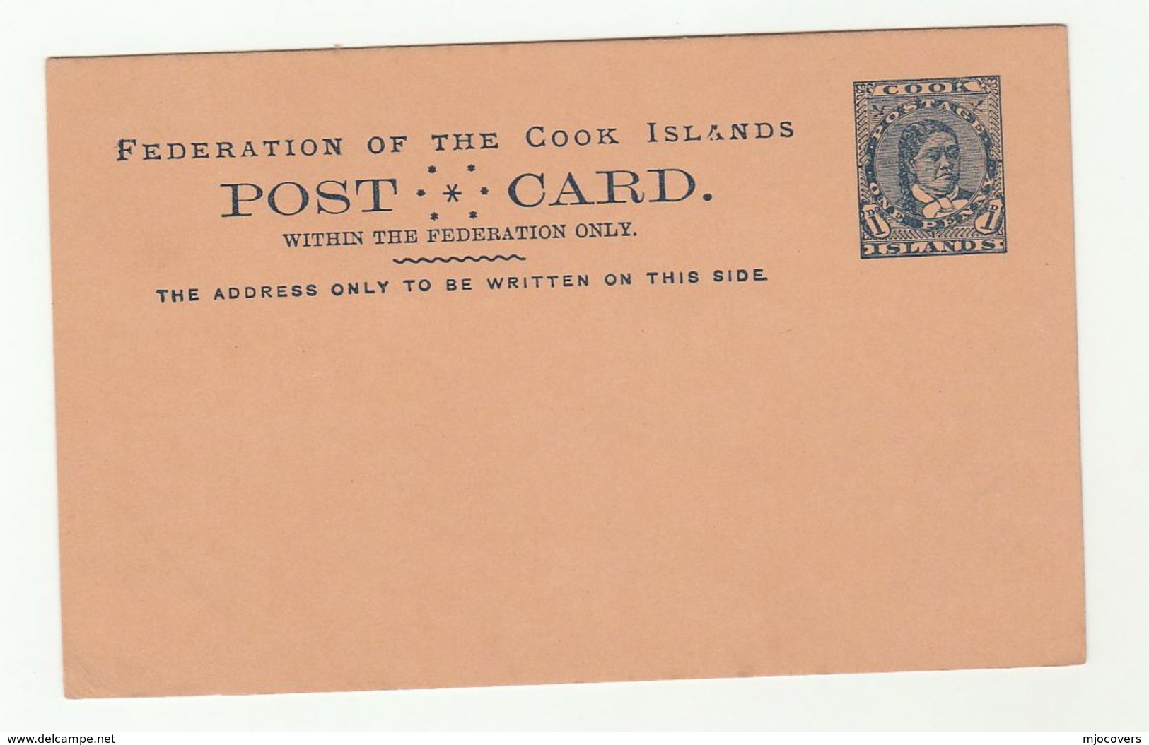 1894 COOK ISLANDS Postal STATIONERY CARD 1d Queen Makea Takau Stamps Royalty Cover - Cook Islands