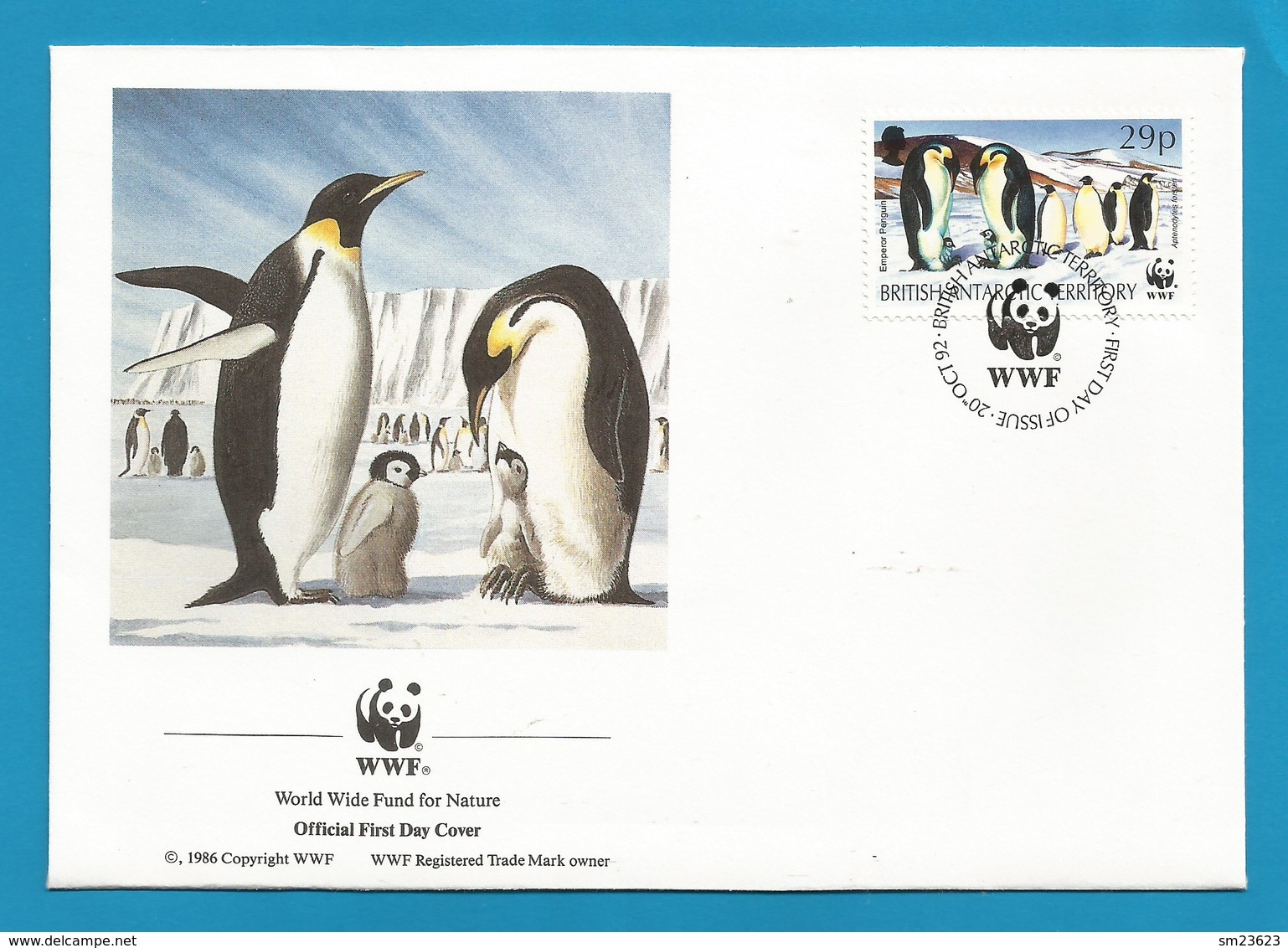 BAT 1992  Mi.Nr. 196 , Emperor Penguin - WWF FDC - First Day 20.OCT 92 - FDC