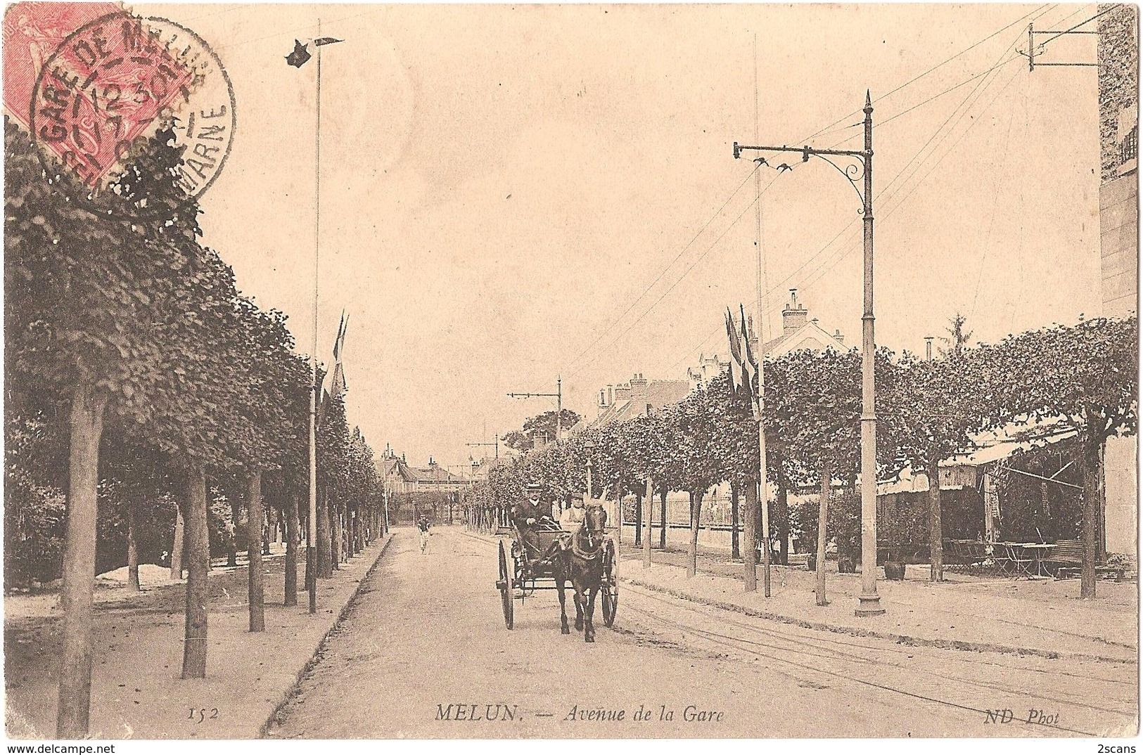 Dépt 77 - MELUN - Avenue De La Gare - (attelage) - ND Phot. N° 152 - Melun