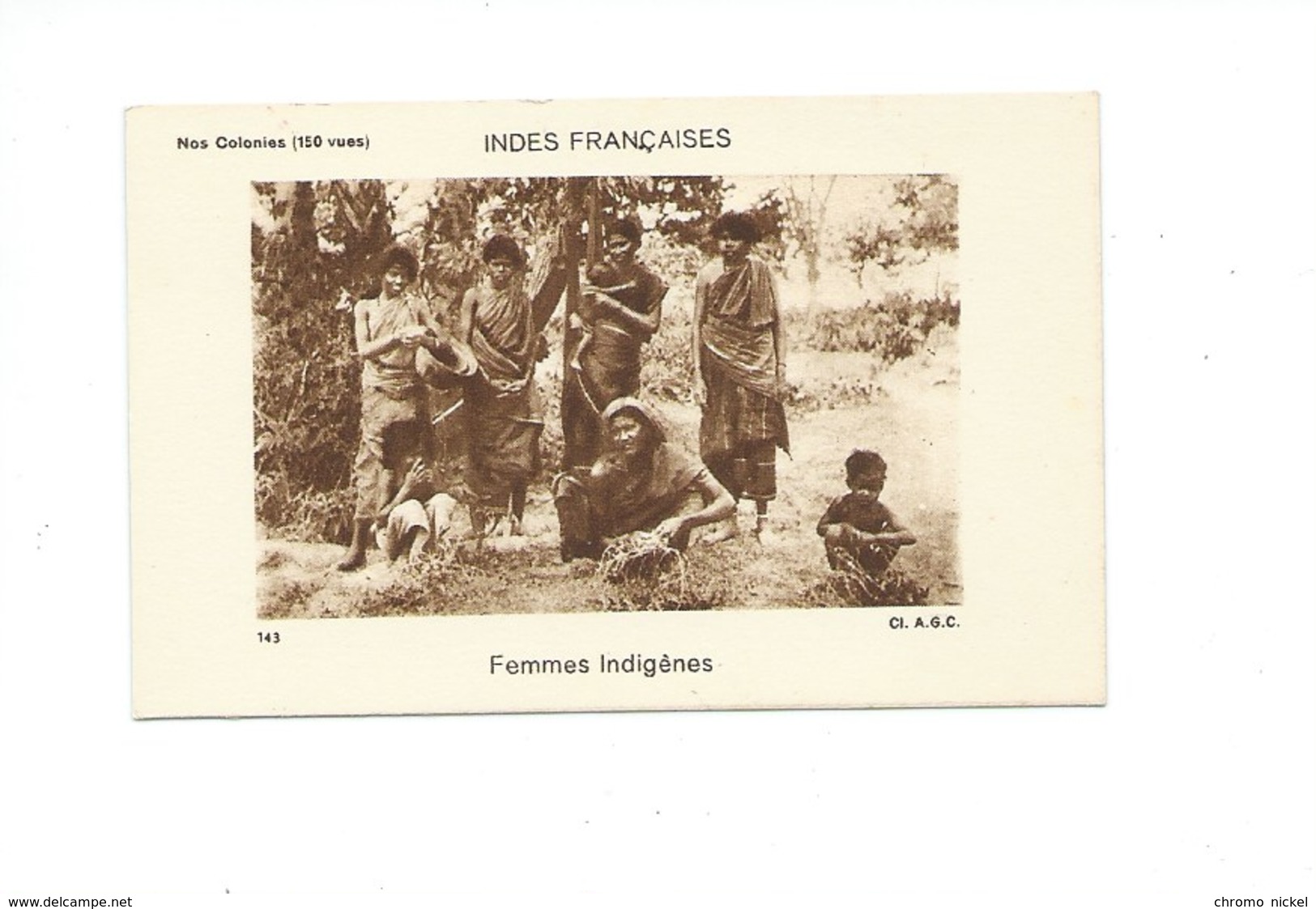 Indes Françaises India Femmes Indigènes  TB 80 X 50 Mm Dos Blanc Colonies Françaises - Other & Unclassified