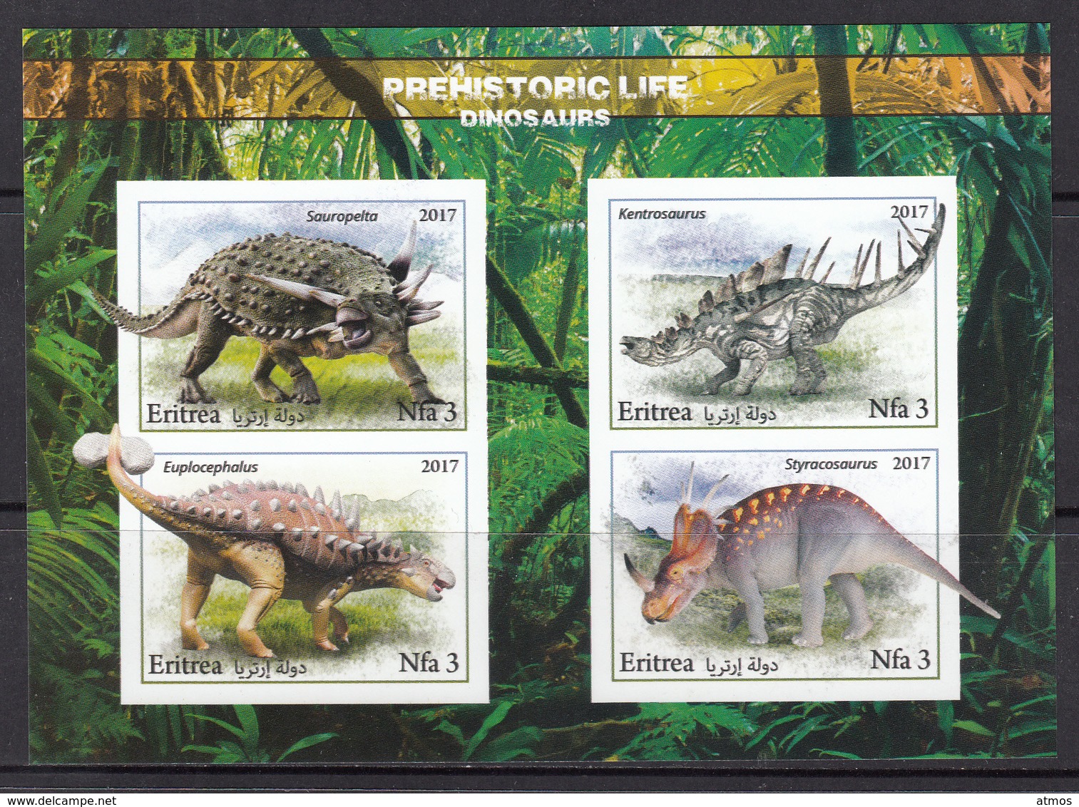 Eritrea MNH Dinosaurs Sheets Are Clean, No Gum Private Issue! - Prehistorisch