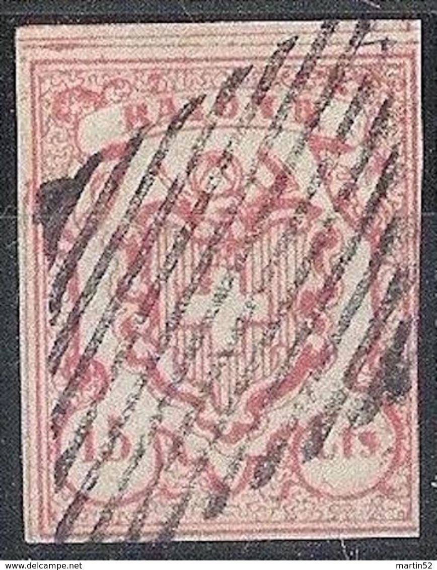 RAYON III 1852: Zumstein 19 Type 1 Michel 11 - 15 Cts. Mit Eidg. Raute Grille Noir CONSTAT BEFUND 2018 (Zu CHF 1300.00) - 1843-1852 Kantonalmarken Und Bundesmarken