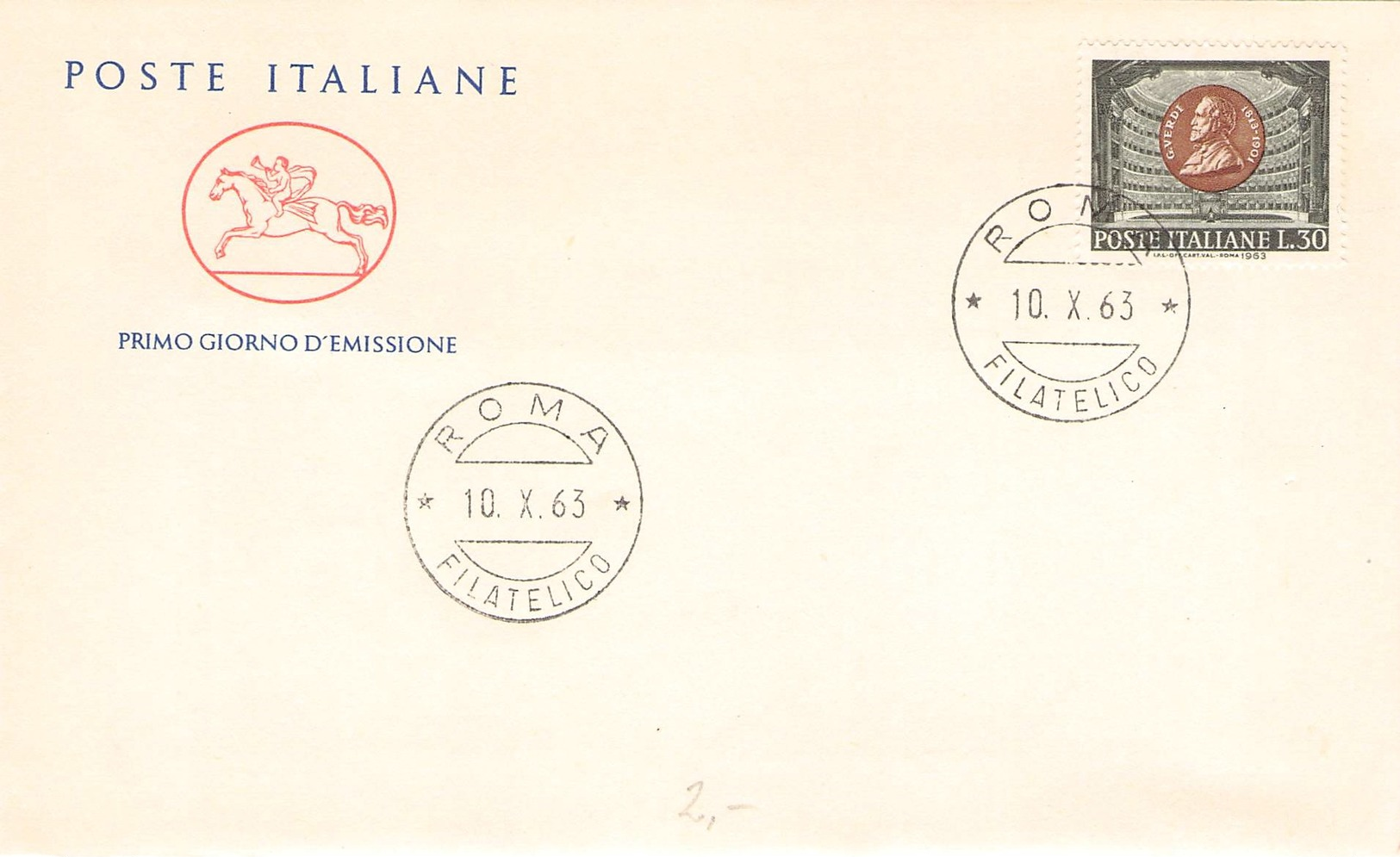 ITALY - FDC 1963 VERDI Mi #1153 - FDC