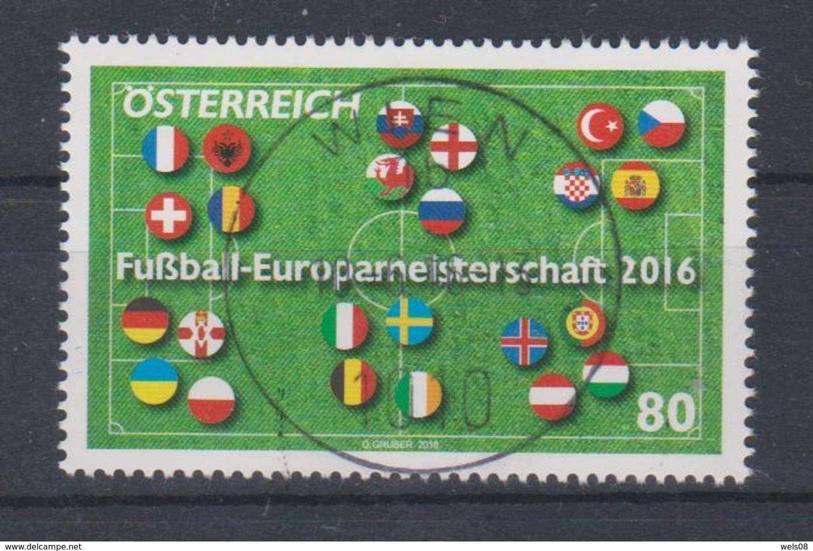 Österreich 2016:  "Fußball-EM 2016" Gestempelt (siehe Foto/Scan) - Gebraucht
