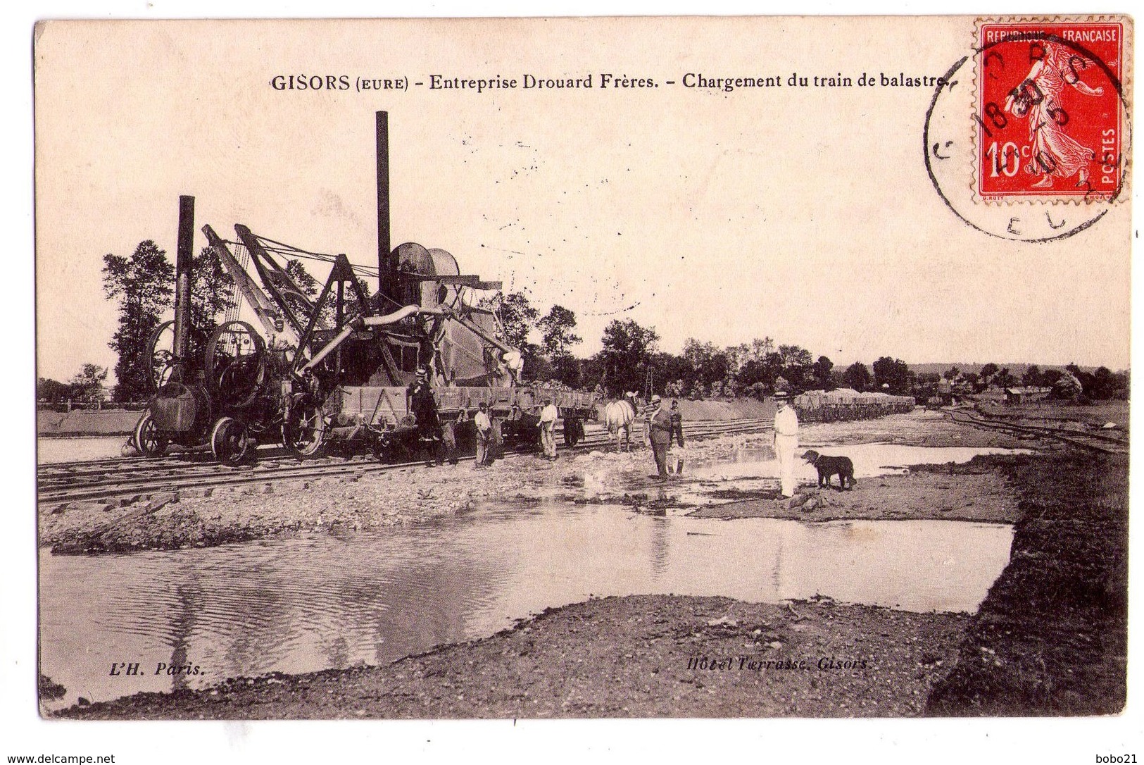 1827-Gisors ( Eure ) - Entreprise Drouard Frères - Chargement Du Train De Balastre - L'H. à Paris - - Gisors