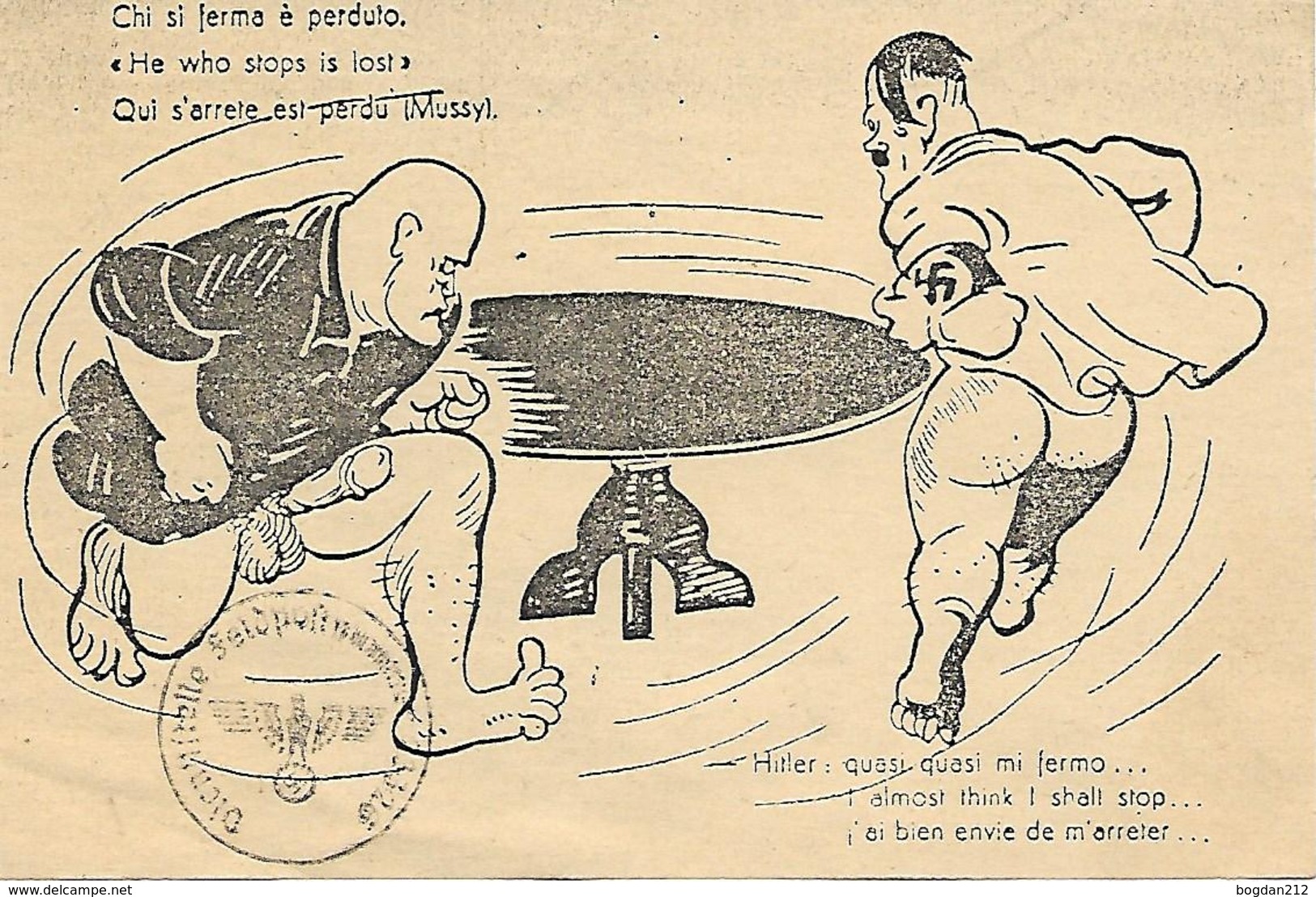 A.HITLER-MUSSOLINI  Propaganda 14,5X10cm. Gute Zustand, 2 Scan - Weltkrieg 1939-45