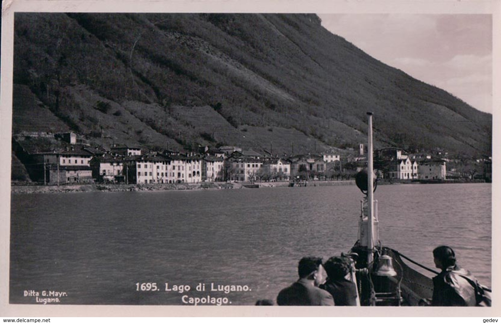 Capolago TI, Promenade Sur Le Lac De Lugano (1695) Petit Pli D'angle - Lugano