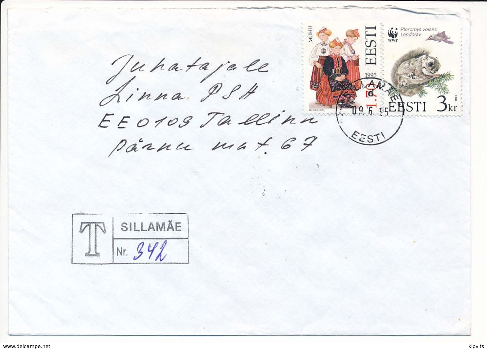 Registered Commercial Cover Multiple Stamps - 9 June 1995 Sillamäe - Estland