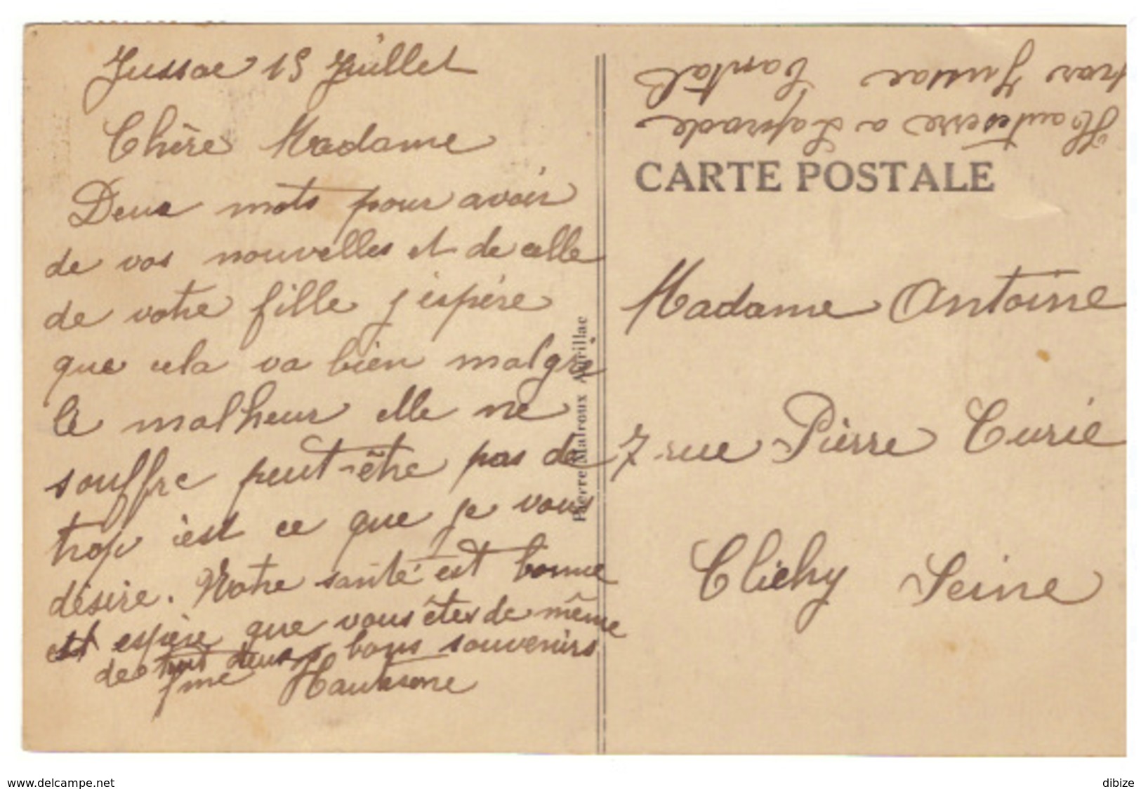 Carte Postale. Auvergne Cantal Tunnel Le Lioran. 2 Timbres Semeuse. Cachet Jussac 1931 - Jussac