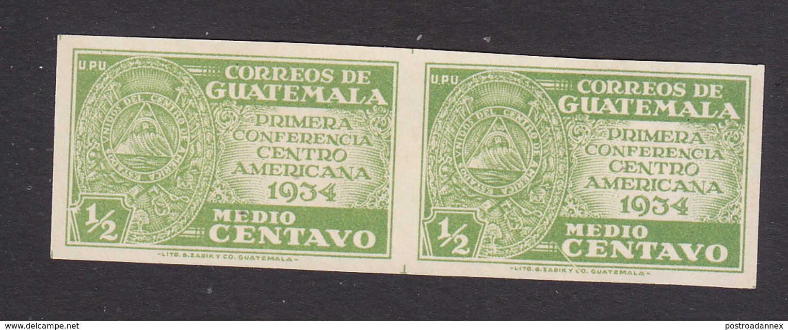 Guatemala, Scott #Not Listed, Mint Hinged, Conference For Central American Union, Issued 1934 - Guatemala