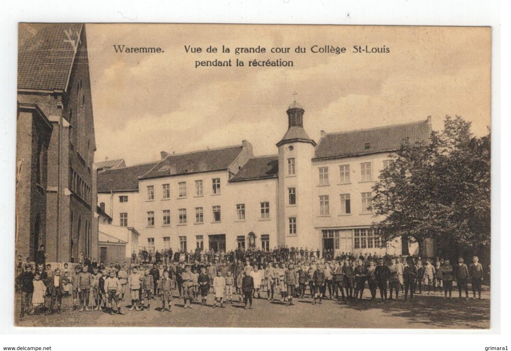 Waremme.  Vue De La Grande Cour Du Collège St-Louis Pendant La Récréation. 1924 - Borgworm