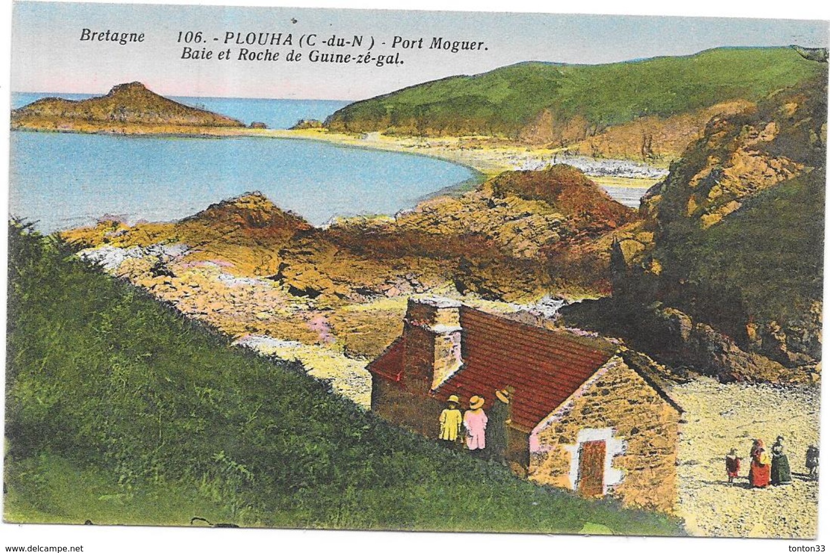 PLOUHA - 22 - CPA COLORISEE - Port Moguer Baie Et Roche De Guine-Zé-Gal  - DRO/SAL - - Plouha