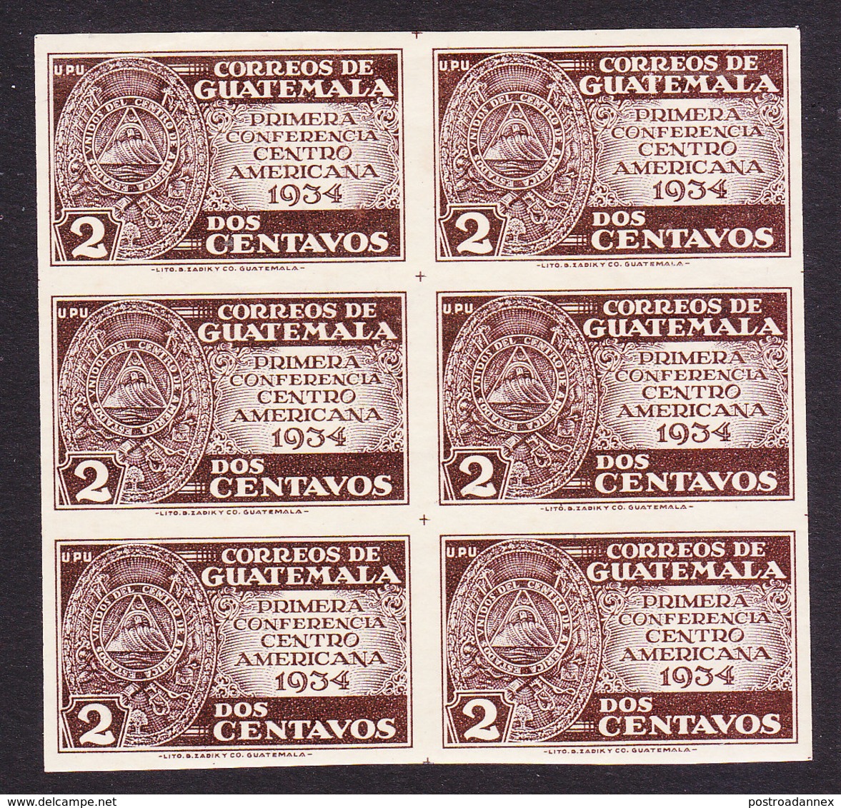 Guatemala, Scott #Not Listed, Mint Never Hinged, Conference For Central American Union, Issued 1934 - Guatemala