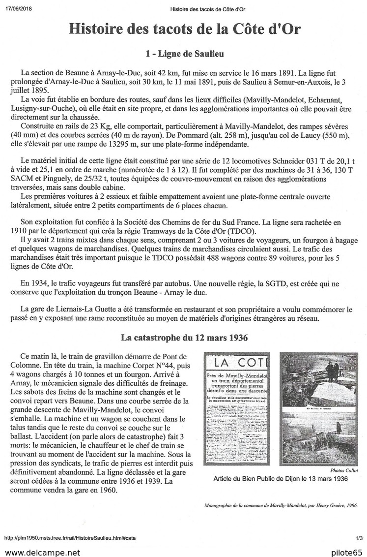 COTE D' OR - NAVILLY MANDELOT / RARE ET INEDITE PAIRE DE 2 PHOTOS / LA CATASTROPHE DU 12 MARS 1936 / TACOT / TRAIN/ - Autres & Non Classés