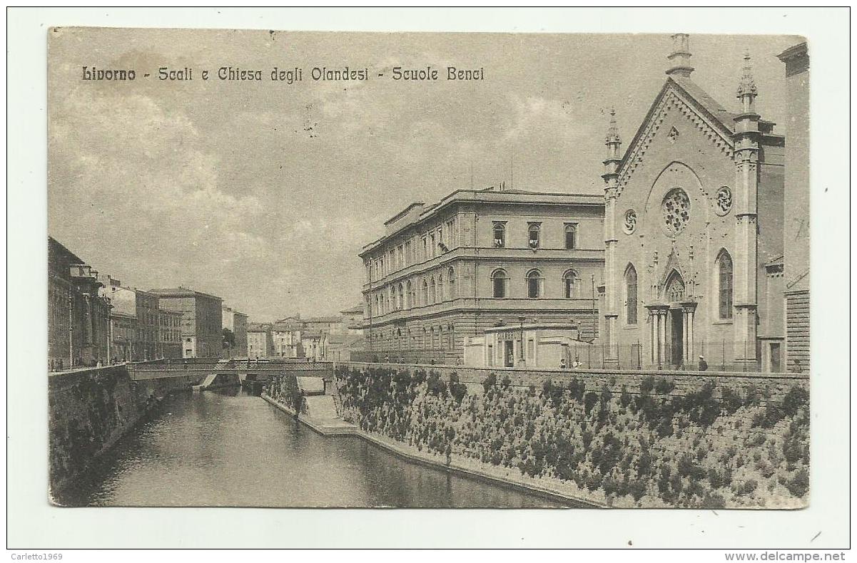 LIVORNO - SCALI E CHIESA DEGLI OLANDESI - SCUOLE BENCI - VIAGGIATA  FP - Livorno