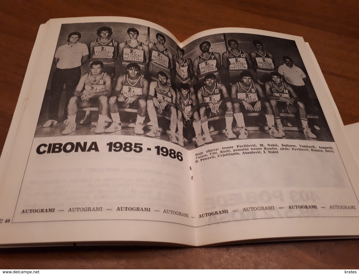 Old Basketball Brochure - KK Cibona Zagreb 1985-1986, Dražen Petrović, 80 Pages - Slav Languages