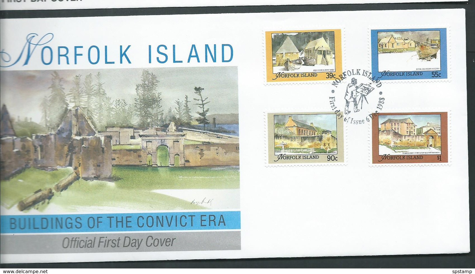 Norfolk Island 1988 Convict Buildings Set 4 On Official FDC - Norfolk Island