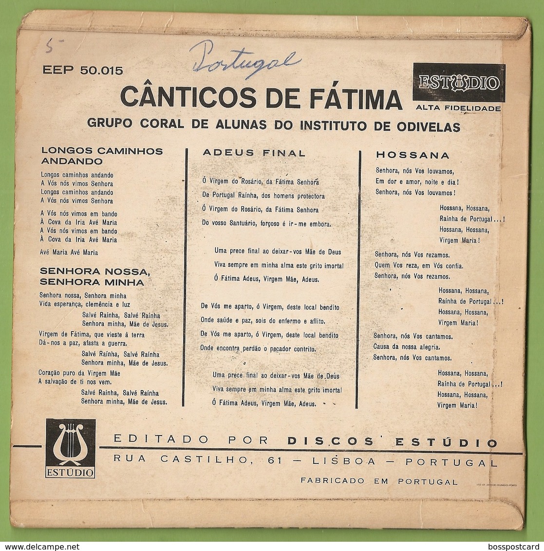 Fátima - Cânticos - Grupo Coral De Alunas Do Instituto De Odivelas - Vinil - Vinyl - Canti Gospel E Religiosi