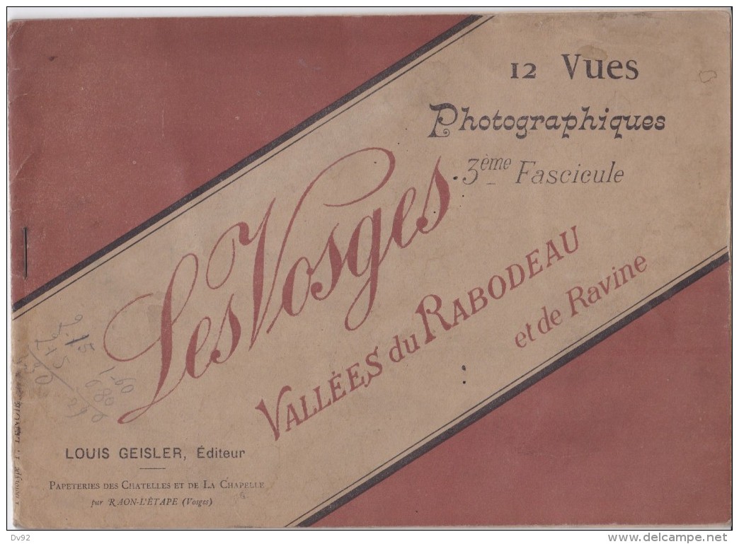 VOSGES 12 VUES PHOTOGRAPHOQIES VALLEE DU RABODEAU ET DE RAVINE LOUIS GEISLER - Autres & Non Classés