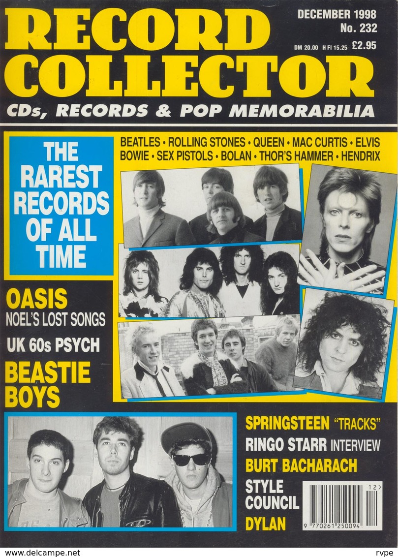 REVUE ANGLAISE RECORD COLLECTOR N° 232   De 1998 :  BEATLES , Stones , Queen    ETC ........... - Objets Dérivés