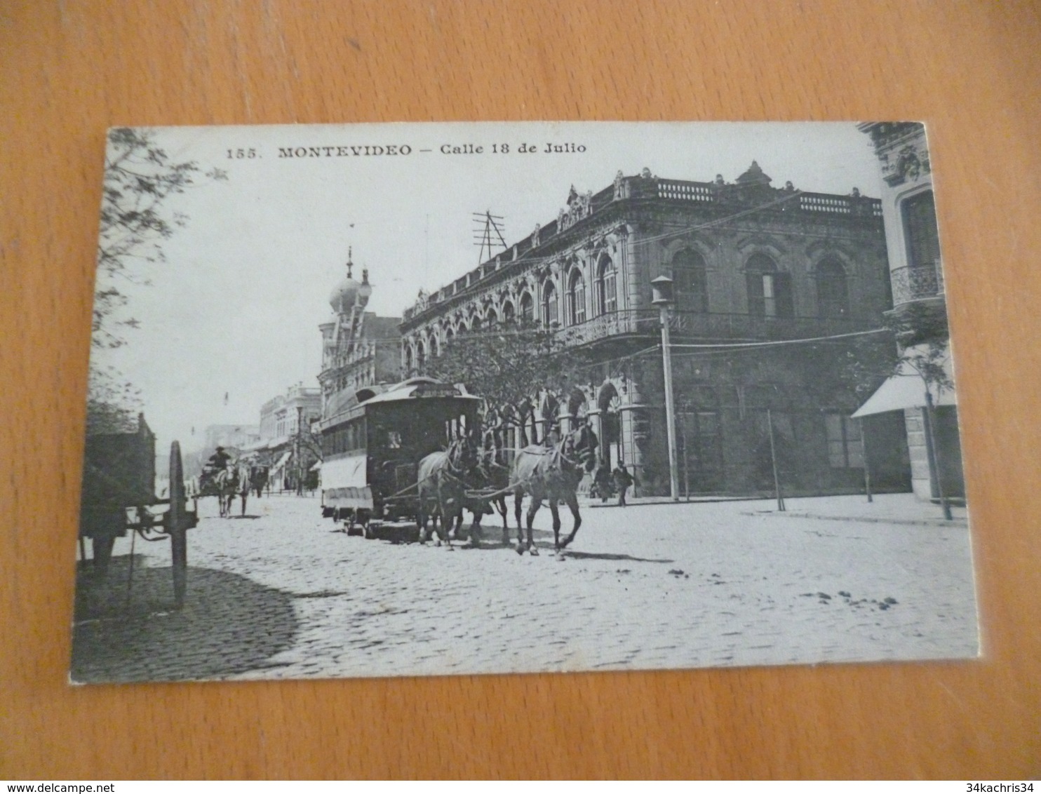 CPA Argentine Argentina Montevideo Calle 18 De Julio  Tram Tramway à Cheval - Argentine