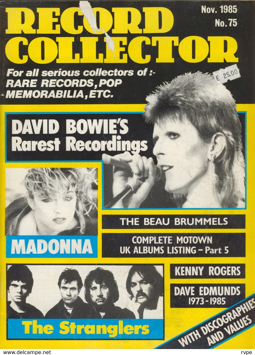 REVUE ANGLAISE RECORD COLLECTOR N° 75   De 1985 : BOWIE     ETC ........... - Objets Dérivés