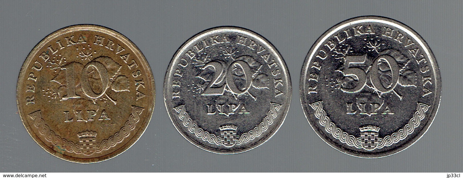 Lot De 3 Pièces De 10, 20 Et 50 Lipa (1994, 1995 Et 2001) - Croatie