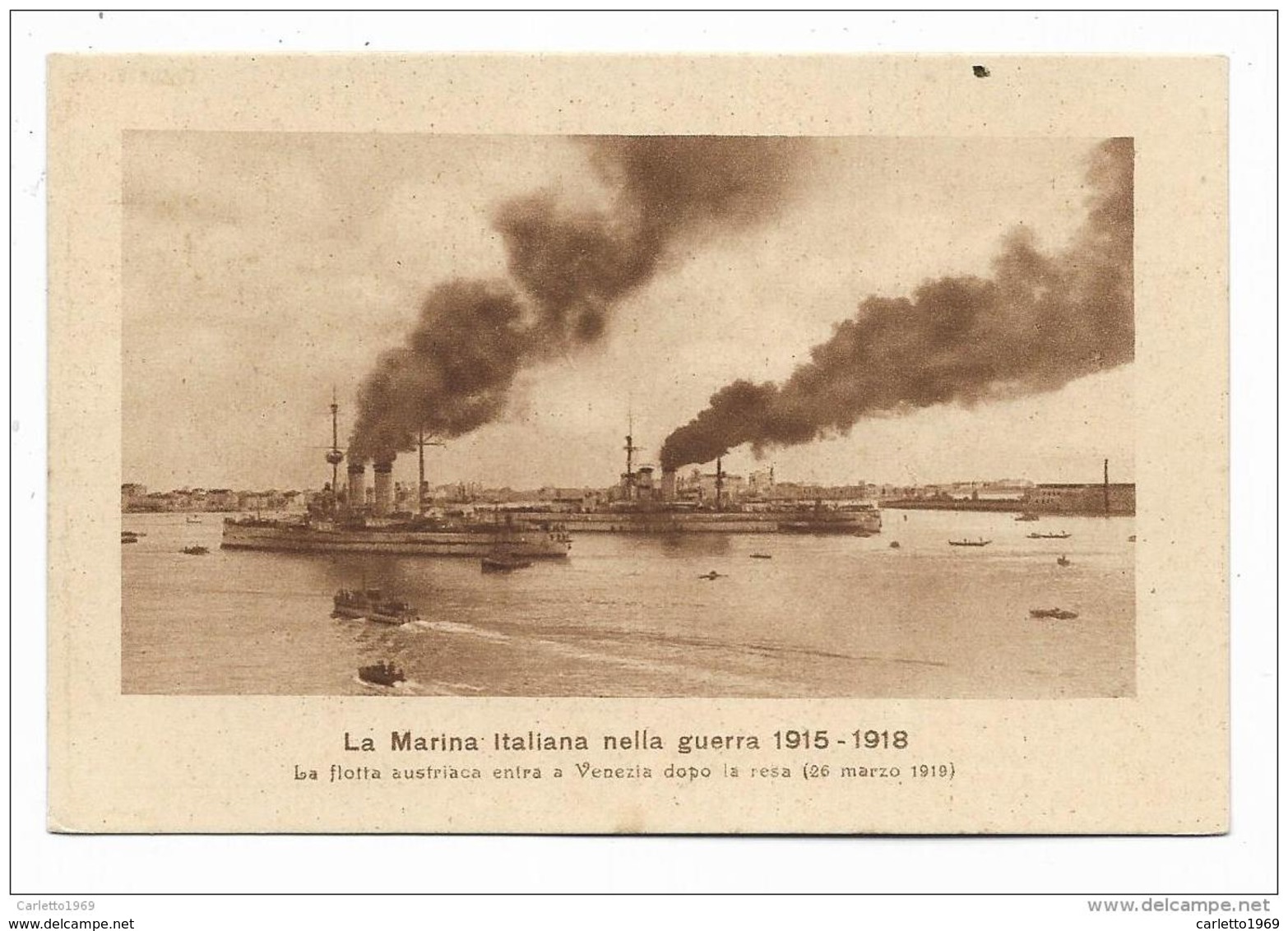 REGIA MARINA  ITALIANA -  ENTRATA DELLA FLOTTA AUSTRIACA A VENEZIA DOPO LA RESA - NV FP - Weltkrieg 1914-18