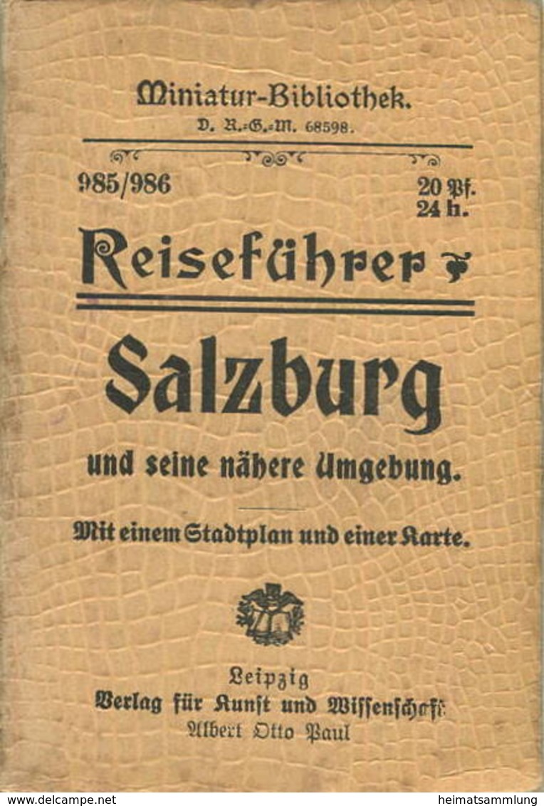 Miniatur-Bibliothek Nr. 985/986 - Reiseführer Salzburg Und Seine Nähere Umgebung Mit Einem Stadtplan - 8cm X 12cm - 56 S - Altri & Non Classificati