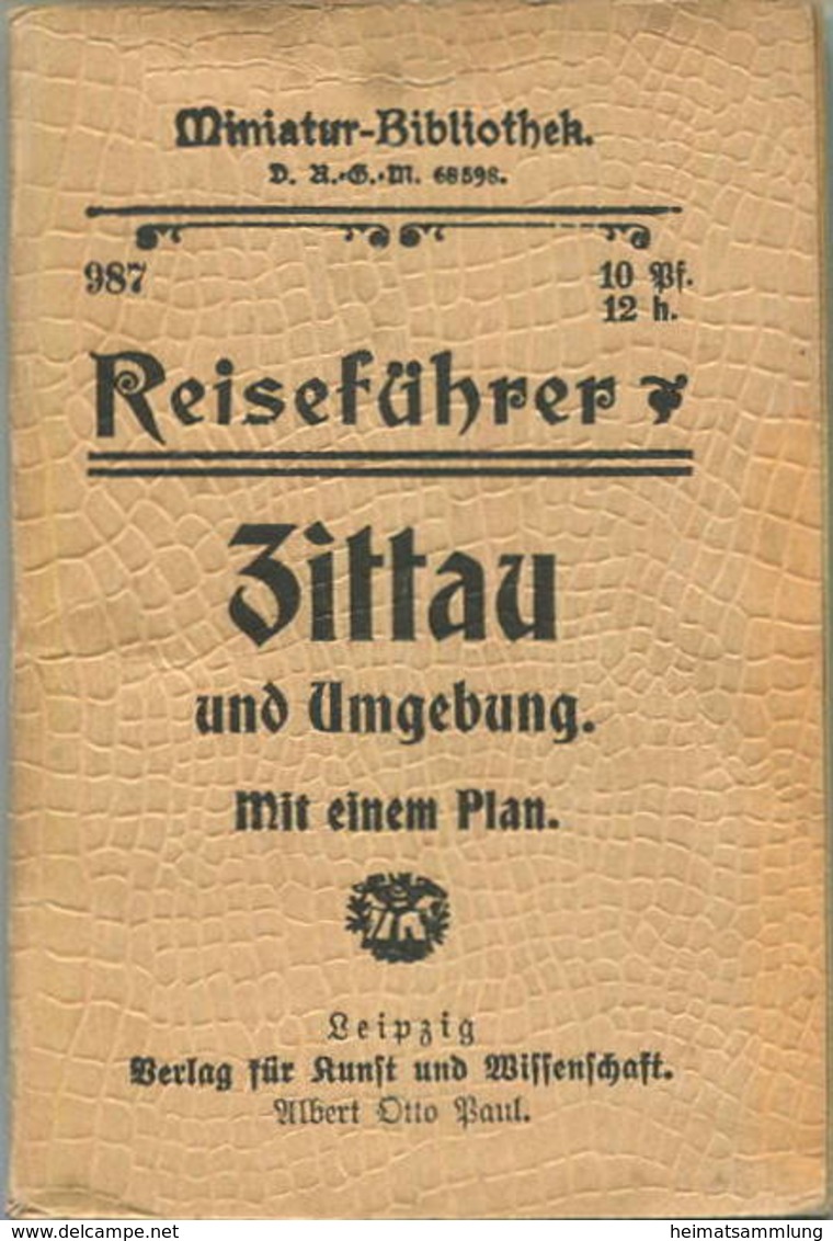 Miniatur-Bibliothek Nr. 987 - Reiseführer Zittau Und Umgebung Mit Einem Plan - 8cm X 12cm - 72 Seiten Ca. 1910 - Verlag - Otros & Sin Clasificación