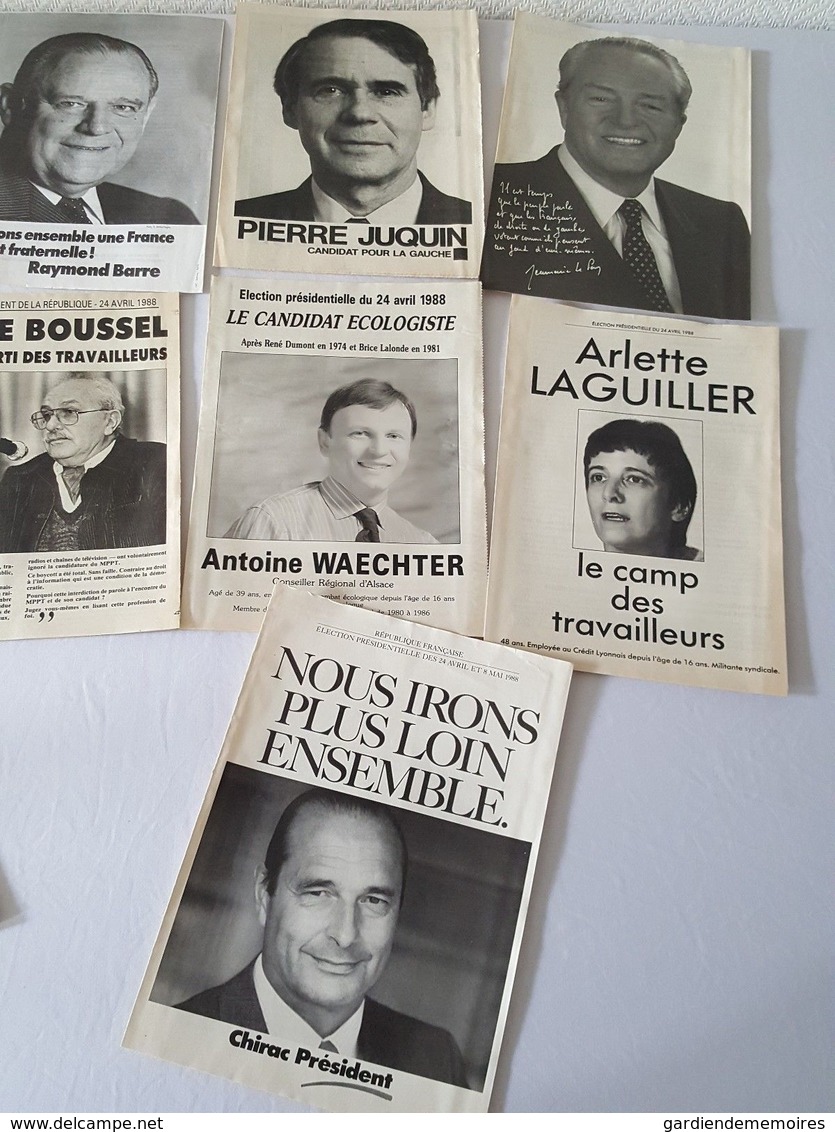 Politique - Professions De Foi Des 9 Candidats à L'élection Présidentielle 1988 - Non Classés