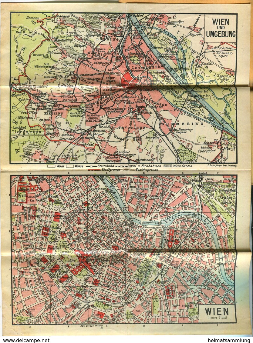 Miniatur-Bibliothek Nr. 988-989 - Reiseführer Wien Mit Einem Stadtplan Und Einer Umgebungskarte - 8cm X 12cm - 78 Seiten - Andere & Zonder Classificatie